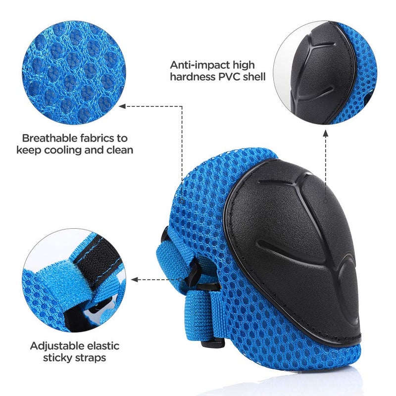 DaCool Kids Bike Helmet Skateboard Knee Pads - Toddler Helmet Adjustable for 3-8 Years Old Girls Boys Child Kids Protective Gear Set for Sport Cycling Bike Roller Skating Scooter  Blue - Image 5